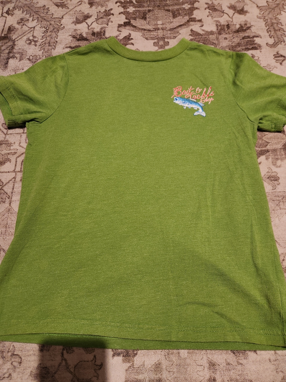 J. Khaki Green Short-Sleeve Tee with Fish Graphic